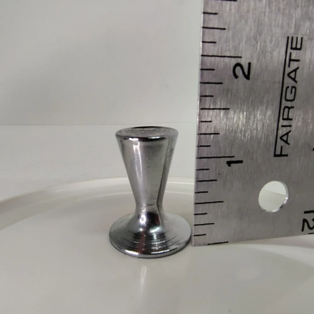 White Replacement Lid with Silver Knob MCM‎ Plastic 7 3/4